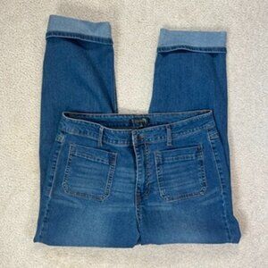 Daily Thread Blue Cuffed Straight Leg Jeans Size 12